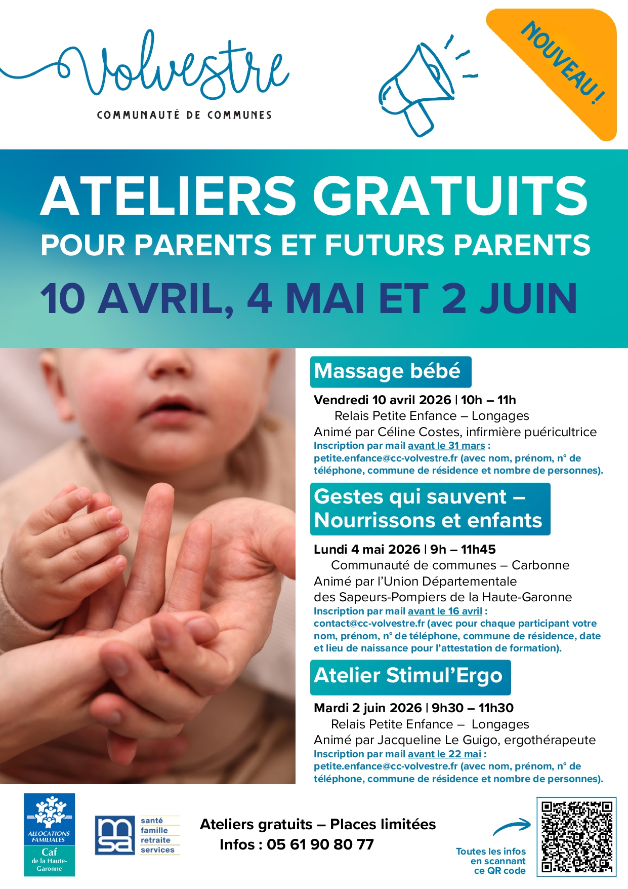 Parents et futurs parents : trois ateliers gratuits pensés pour vous