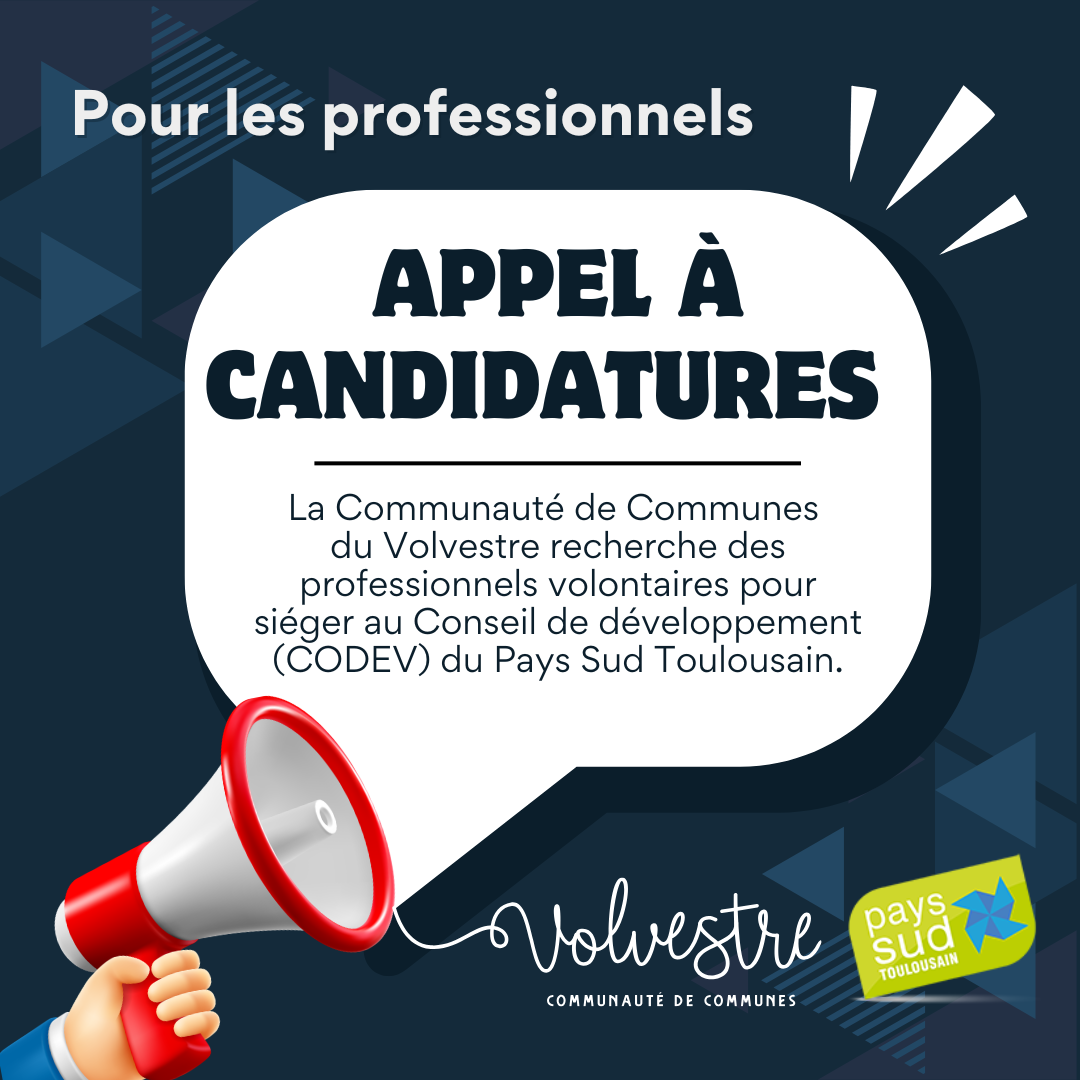 Appel à candidatures pour intégrer le CODEV du PETR du Pays Sud Toulousain